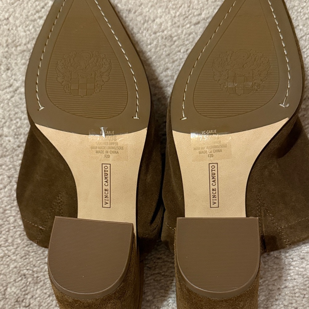 Vince Camuto Carlie Rich Brown Suede Mules - Picture 4 of 6